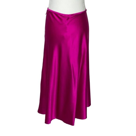 Nue Studio Laetitia Skirt in Fuchsia Pink Small New Womens Satin Midi - Picture 6 of 13